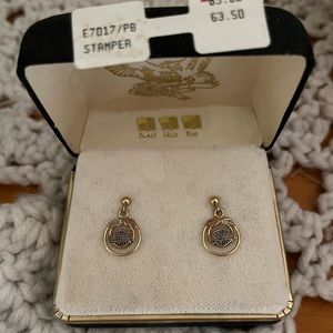 Harley Davidson black hills gold earrings